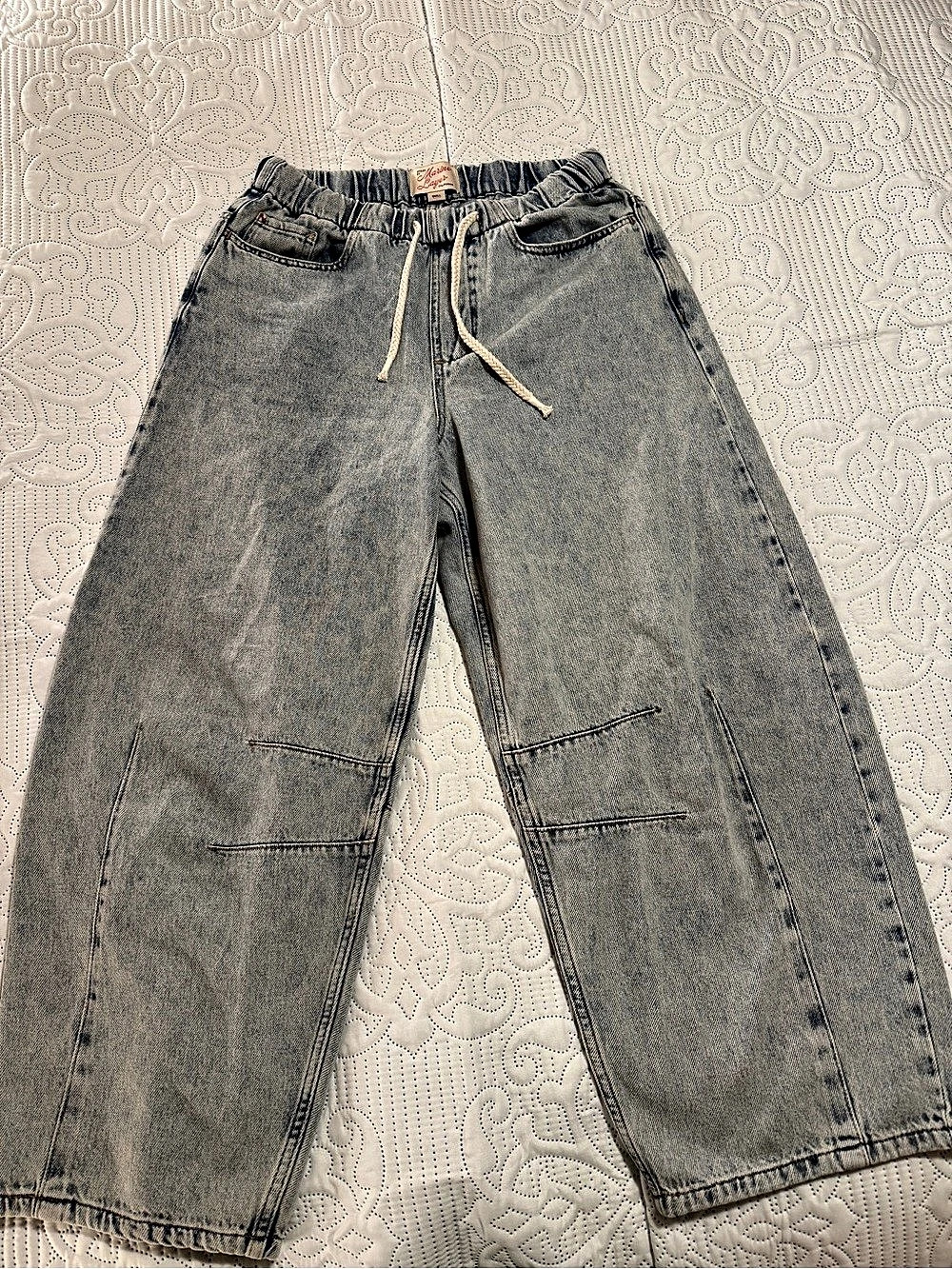 Marine Layer Women’s Ella Barrel Leg Pant Size Small Light Wash - Picture 4 of 13